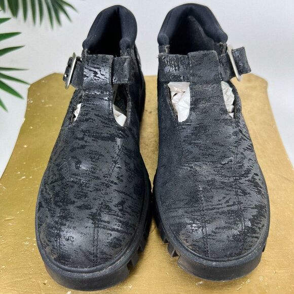 Womens Vintage 90s Grunge Black Preppy Dark Academia Chunky Mary Jane Shoes / 6 - Picture 4 of 8